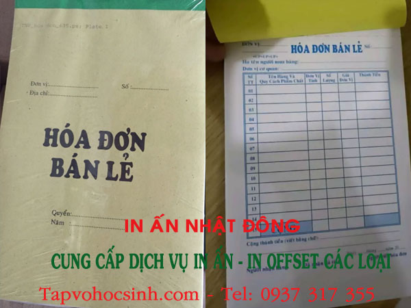 giá in hoá đơn bán lẻ Tân Bình