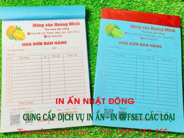 in hoá đơn bán lẻ 2 liên