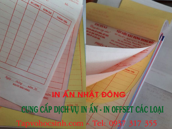 in hoá đơn bán lẻ 3 liên