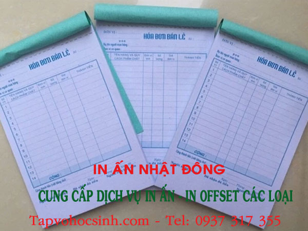 in hoá đơn bán lẻ 3 liên