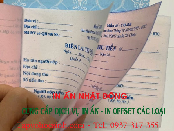 giá in hoá đơn 2 liên, 3 liên