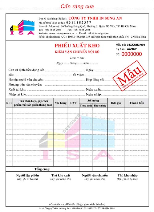 phieu xuat kho 1